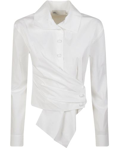Tory Burch Poplin Wrap Shirt - White