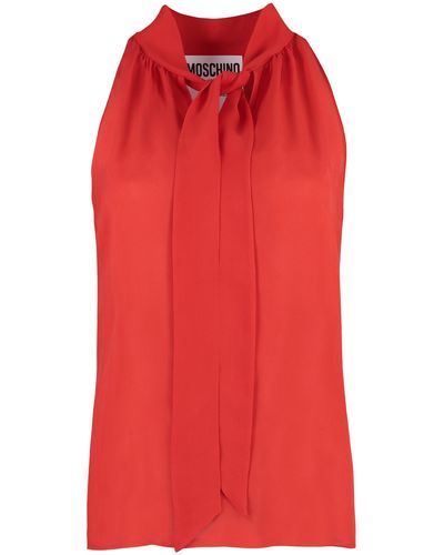 Moschino Silk Blouse With Bow - Red