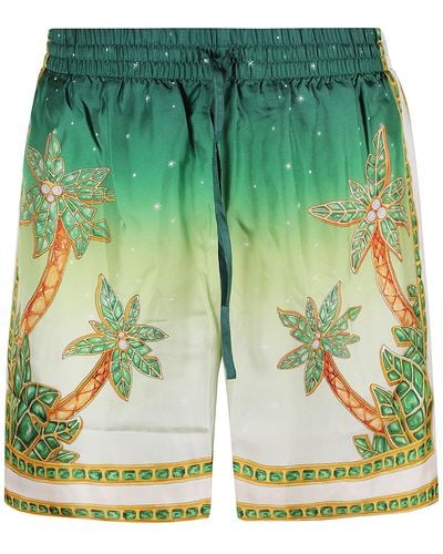 Casablanca Drawstring Waist Shorts - Green
