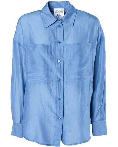 Semicouture Silk Blend Shirt - Blue