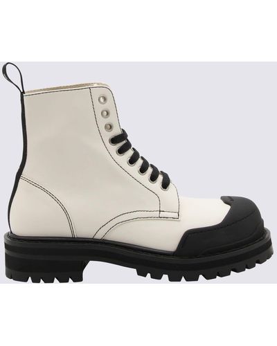 Marni Leather Dada Army Combat Boots - Black