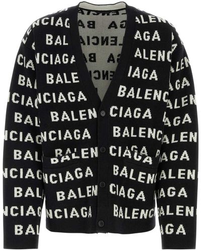 Balenciaga Wool Blend Cardigan - Black