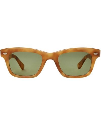 Garrett Leight Grove Sun Ember Tortoise Sunglasses - Green