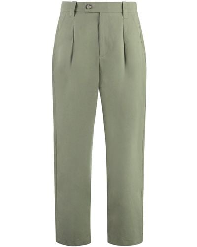 A.P.C. Renato Cotton-Linen Pants - Green