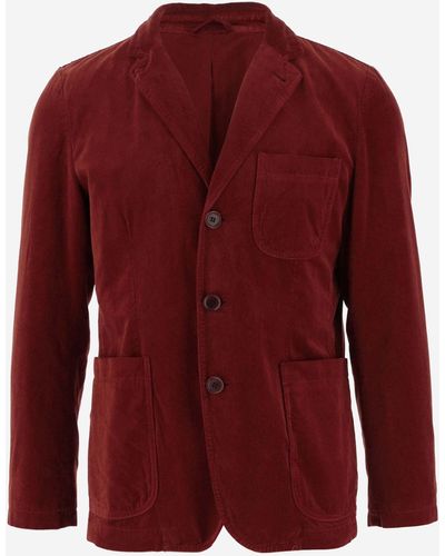 Aspesi Single-breasted Velvet Jacket - Red