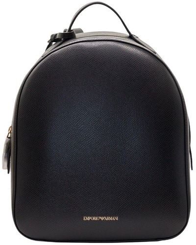 Emporio Armani Charm-Detailed Zipped Backpack - Black