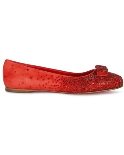 Ferragamo Ballerina Flats - Red