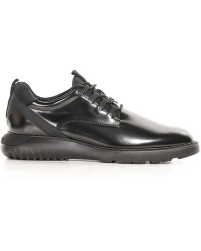 Hogan H600 Lace-up In Leather - Black