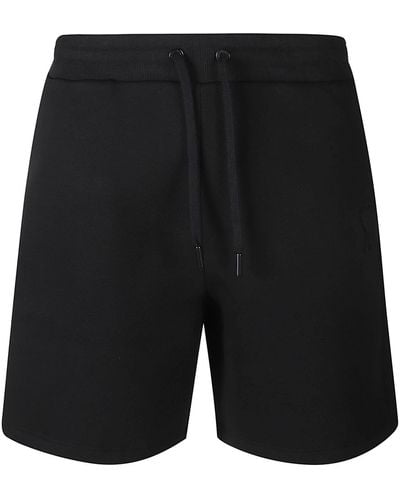 Ami Paris Elastic Drawstring Waist Knit Shorts - Black
