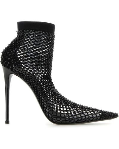 Le Silla Mesh Gilda Ankle Boots - Black