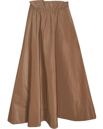 Aspesi High-Waist Flared Skirt - Brown