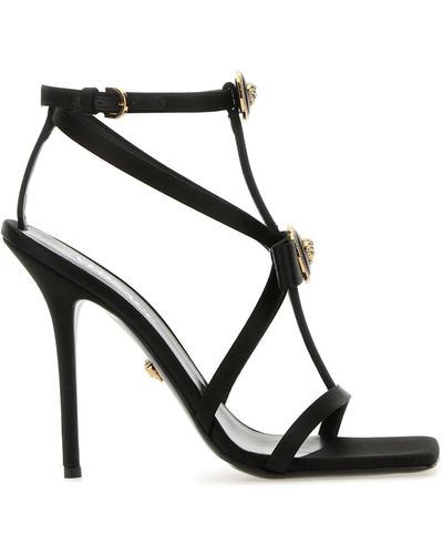 Versace Satin Sandals - Black