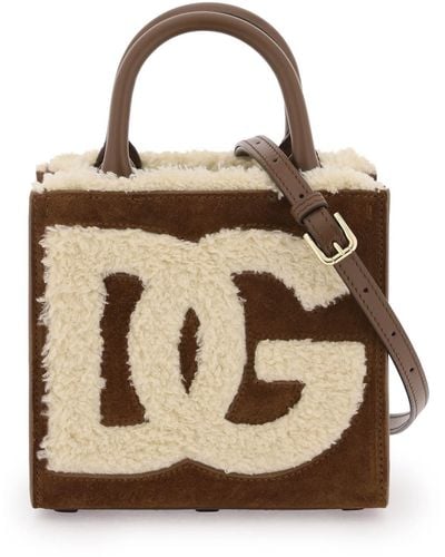Dolce & Gabbana Dg Daily Mini Suede And Shearling Tote Bag - Multicolor