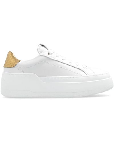 Ferragamo Lace-Up Wedge Sneakers - White