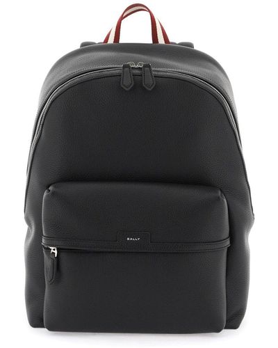 Bally Code Logo Printed Backpack - Black