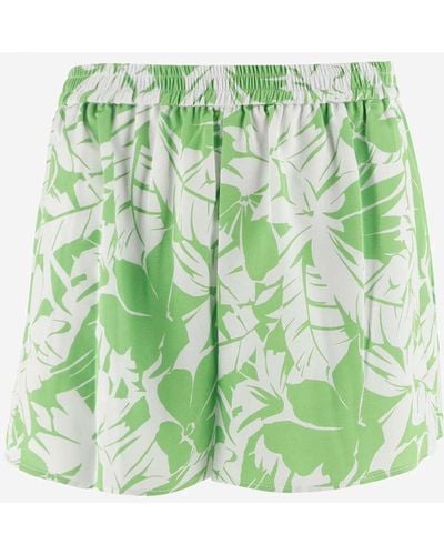 Michael Kors Palm Print Satin Short Pants - Green