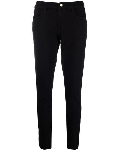 FRAME Le Garcon Mid-rise Skinny Jeans - Black