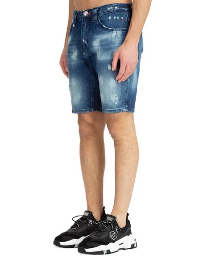 Philipp Plein Capri Cotton Shorts - Blue