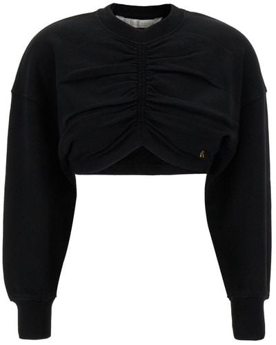 Palm Angels Ruched-detailed Palm Plaque Sweatshirt - Black