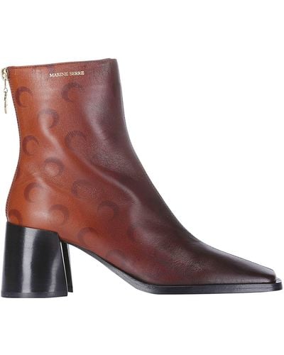 Marine Serre Airbrushed Crafted Leather Ankle Boots - Brown