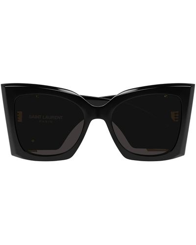 Saint Laurent Slp Blaze Oversized-frame Sunglasses - Black
