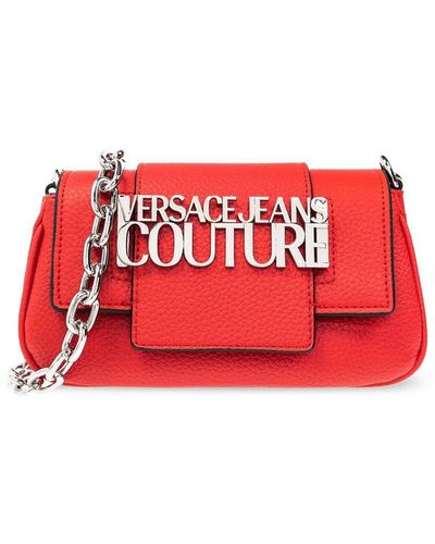 Versace Shoulder Bag With Logo - Red