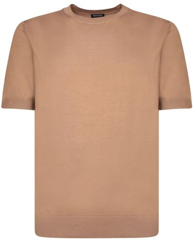 ZEGNA Premium Cotton T-Shirt - Natural