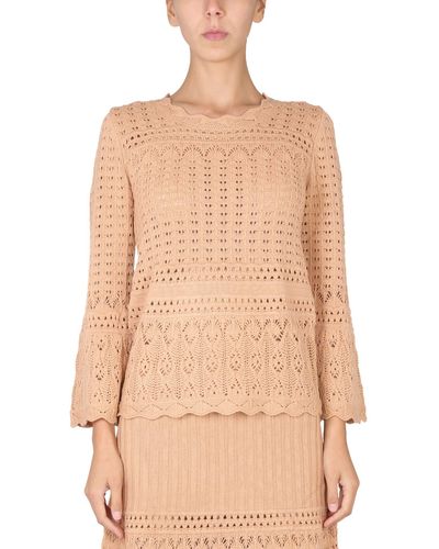 Boutique Moschino Wool Blend Sweater - Natural