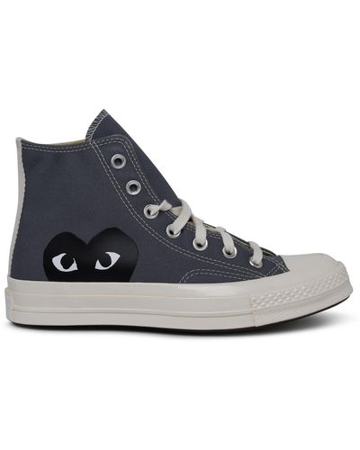 COMME DES GARÇONS PLAY Comme Des Garçons Play X Converse High Top Canvas Sneakers - Blue