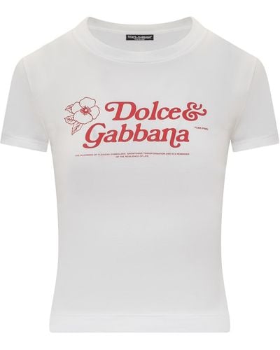 Dolce & Gabbana Stretch-cotton Logo T-shirt - White