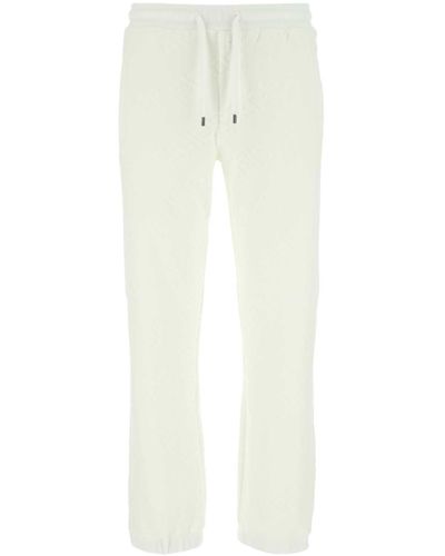 Fendi Ivory Terry Fabric Sweatpants - White
