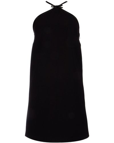 Miu Miu Bow-detailed Crossover Strapped Mini Dress - Black
