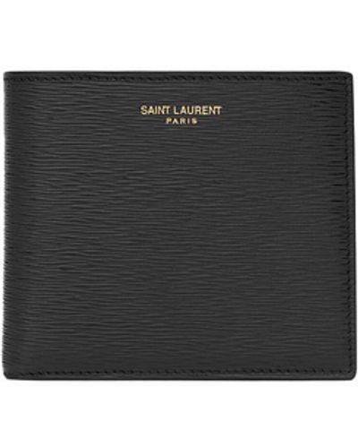 Saint Laurent Leather Wallet With Logo - White