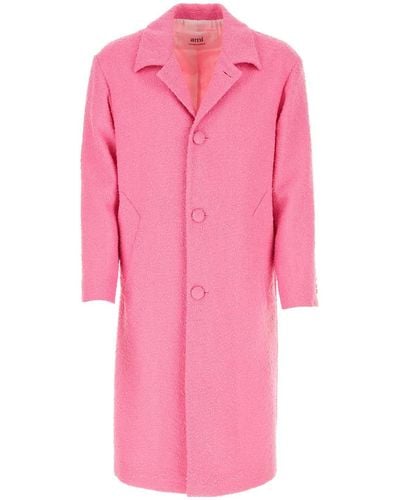 Ami Paris Bouclã Coat - Pink