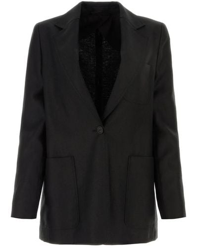 Max Mara Linen Boemia Blazer - Black