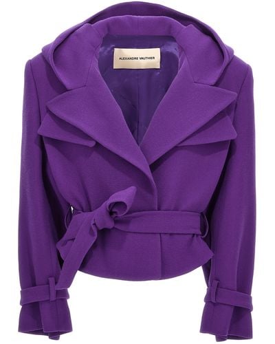 Alexandre Vauthier Cropped Blazer Jackets Purple