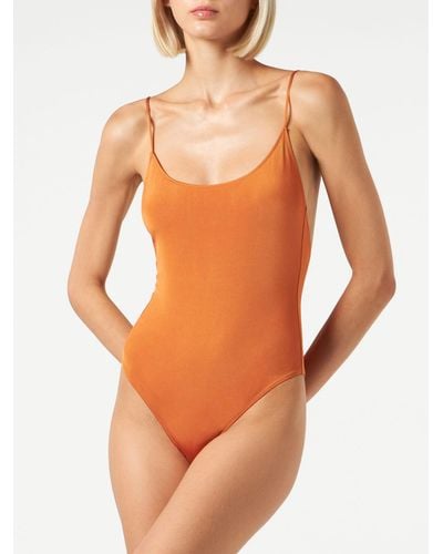 Mc2 Saint Barth Shiny One Piece Swimsuit - Orange