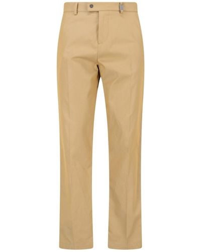 Burberry Straight Trousers - Natural