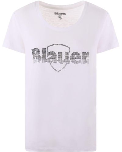 Blauer T-Shirt - White