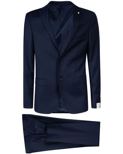Luigi Bianchi Two-Button Fitted Suit - Blue