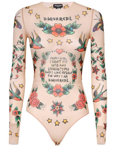 DSquared² Tulle Bodysuit - Pink
