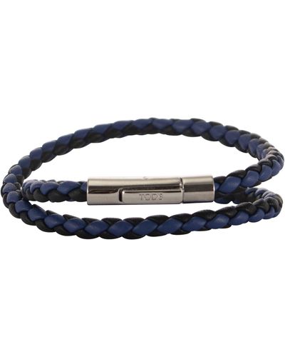 Tod's Mycolors 2-turn Leather Bracelet - Blue