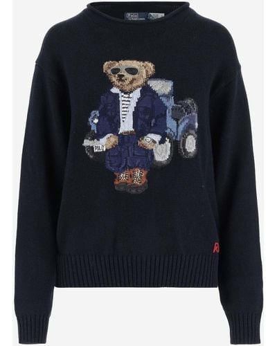 Polo Ralph Lauren Polo Bear Cotton Sweater - Blue