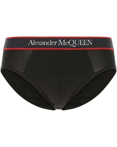 Alexander McQueen Stretch Cotton Slip - Black