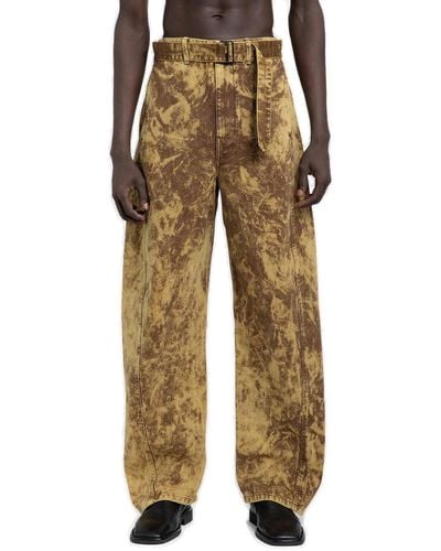 Lemaire Twisted Belted Pants - Natural