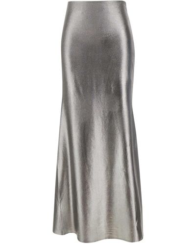 ROTATE BIRGER CHRISTENSEN Metallic Maxi Train Skirt Skirt - Grey