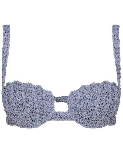 Blumarine Openwork Bra Top - Blue