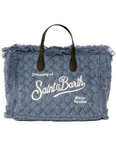 Mc2 Saint Barth Colette Wooly Light Braided Handbag - Blue