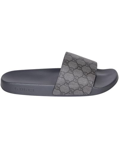 Gucci Gg Slider Sandals - Grey