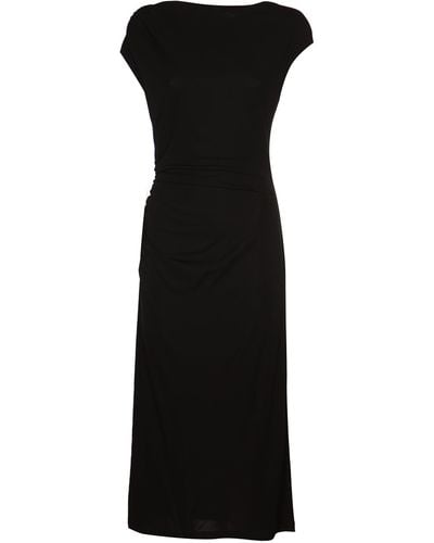 Alberta Ferretti Cappped Sleeve Dress - Black